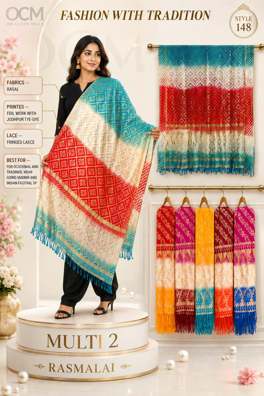 Rasmalai Multi 2 Dupatta
