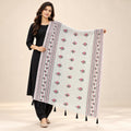 PC COTTON GAJRA 88 FLORAL BUTI PRINT DUPATTA WITH DECORATIVE BORDER AND 2 SIDE HANDMADE MATCHING LATKAN LACE